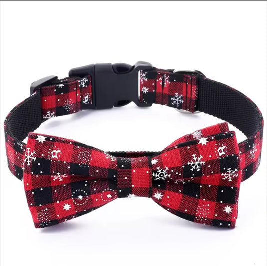 DOG CHRISTMAS COLLAR BOW