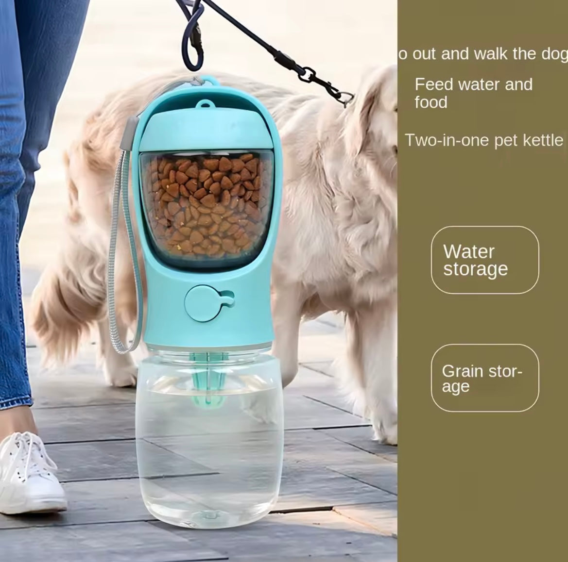 Portable Water Bottle with Food Storage