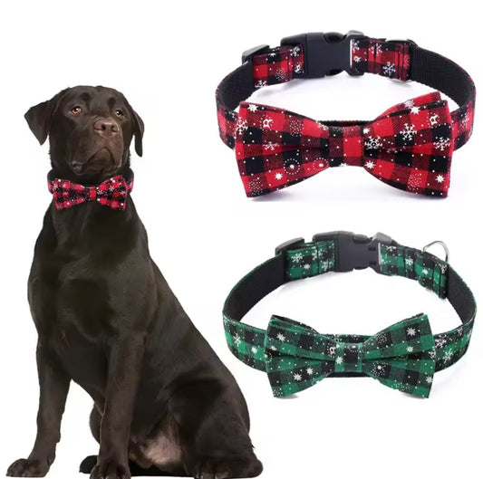 DOG CHRISTMAS COLLAR BOW