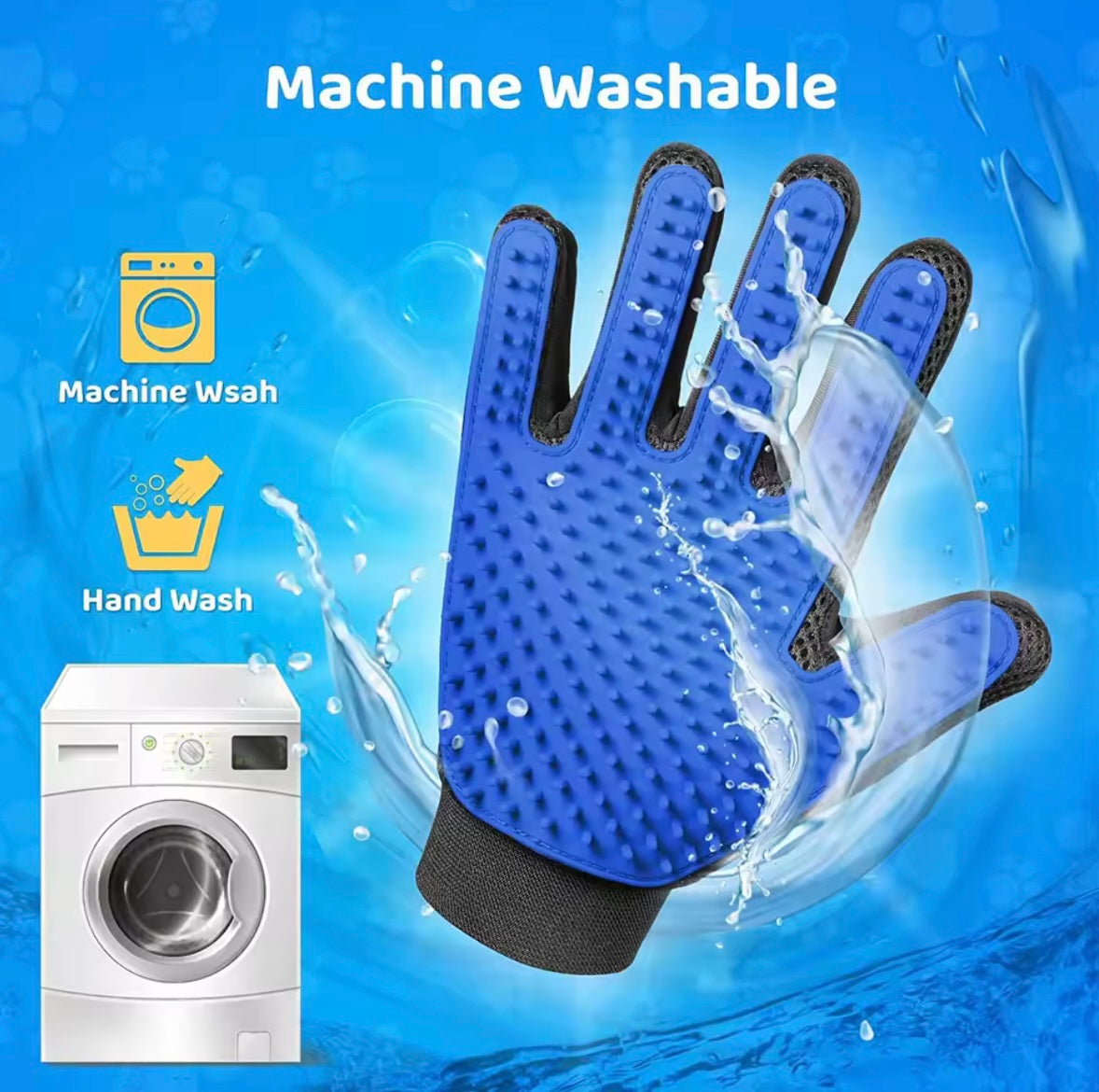  grooming glove easily and save washable in washing machines 